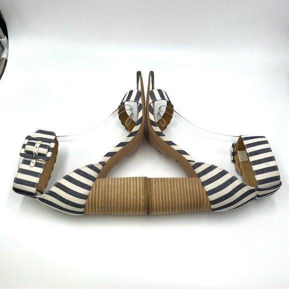 Splendid Women's Siri Blue & White Striped Block‎ Heel Open Toe Sandal Heels 9.5 - Picture 9 of 14